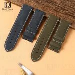 Personalized black green bespoke Suede leather Tudor Heritage Black Bay Bronze 58 36 41 watch strap and belt 22mm aftermarket