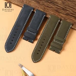 Personalized black green bespoke Suede leather Tudor Heritage Black Bay Bronze 58 36 41 watch strap and belt 22mm aftermarket