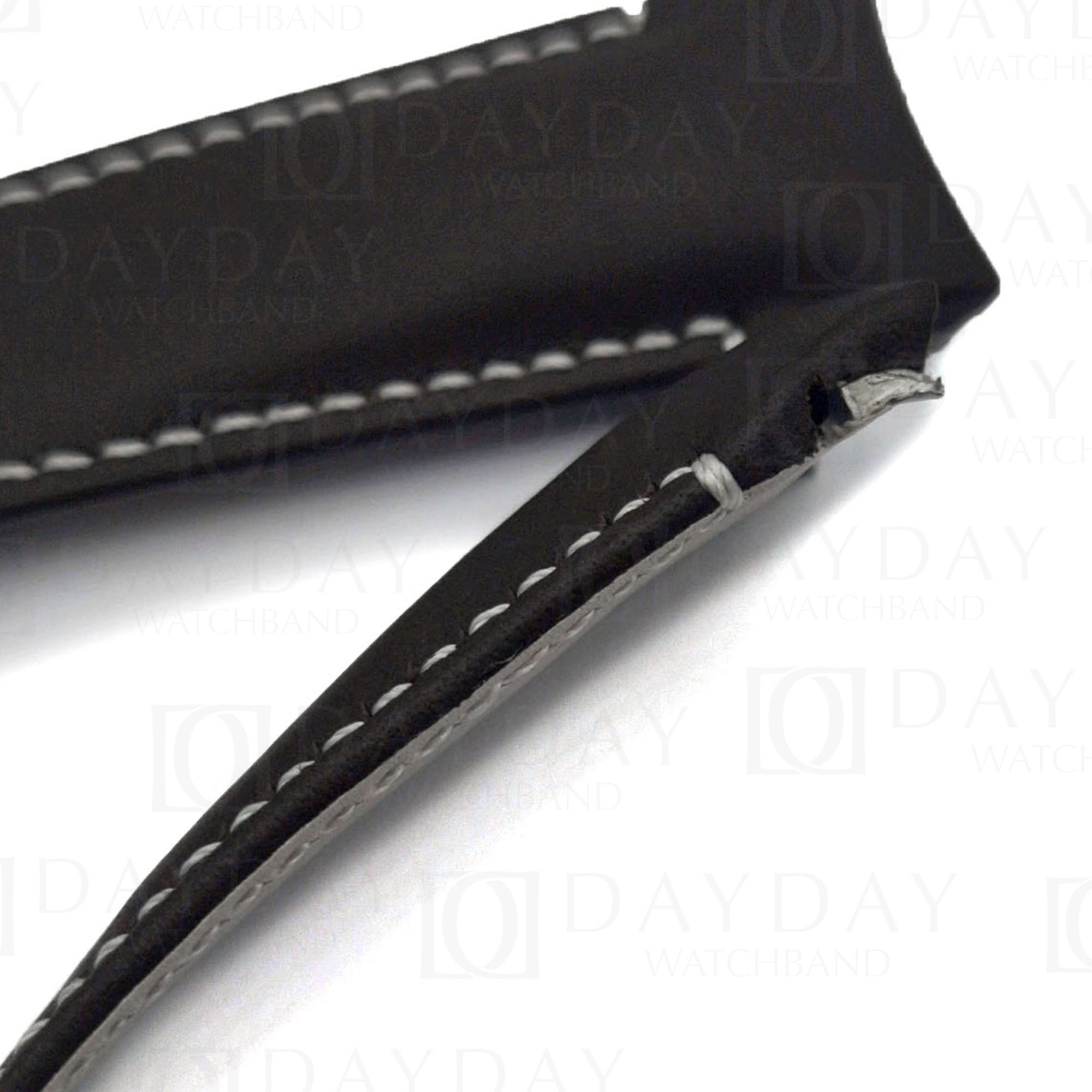 Personalized black real calfskin leather Breguet strap replacement for Breguet Type XX, XXI, 20 Vintage (2)