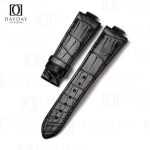 Personalized black top quality crocodile leather Ulysse Nardin Marine watch strap and belt 23mm aftermarket (2)