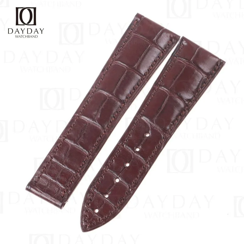 Personalized brown croco leather Blancpain watch strap replacement for Blancpain Platinum, Leman for sale