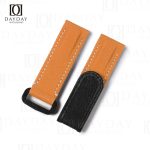 Personalized brown handcrafted nylon pattern rubber flat end watch band replacement fit for Rolex Omega IWC aftermarket