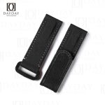 Personalized handcrafted black nylon pattern rubber flat end watch bands replacement fit for Rolex Omega IWC aftermarket