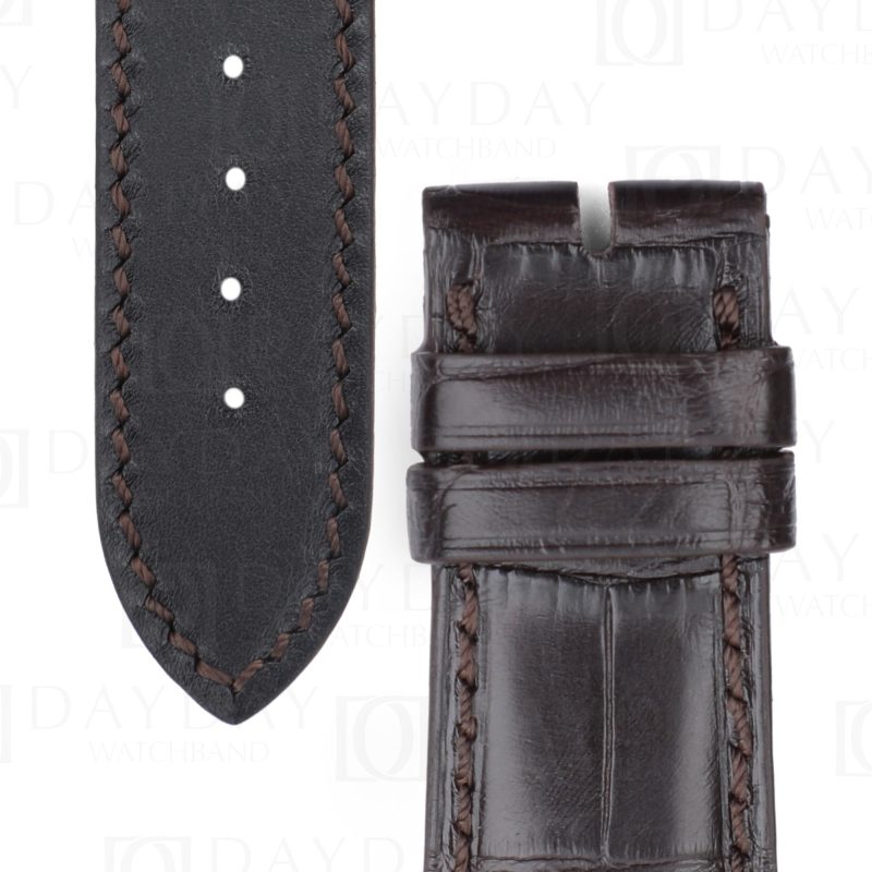 Personalized handmade black Top quality crocodile leather Zenith EL Primero watch bracelet and straps replacement for sale 18mm 16mm