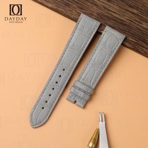 Personalized handmade grey Top quality crocodile leather Zenith EL Primero watch band and strap replacement for sale