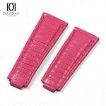 Personalized pink elegant lizard leather watch straps replacement for sale price for Rolex Daytona 20mm men womens watch