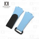 Replacement Sky Baby Blue handmade velcro rubber with canvas pattern Hublot Big Bang watch band for sale strap