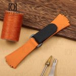 Replacement Orange handmade velcro rubber with canvas pattern Hublot Big Bang watchband for sale straps (3)