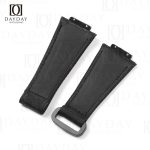 Replacement black handmade velcro rubber with canvas pattern Hublot Big Bang watch band for sale