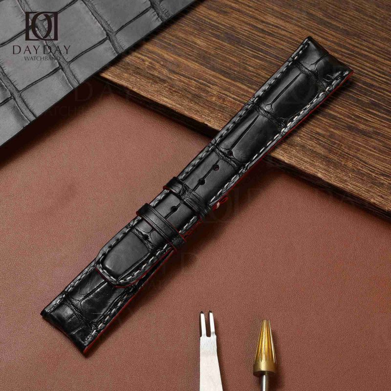Shop online Bespoke free customization alligator leather Baume & Mercier 22mm strap (2)