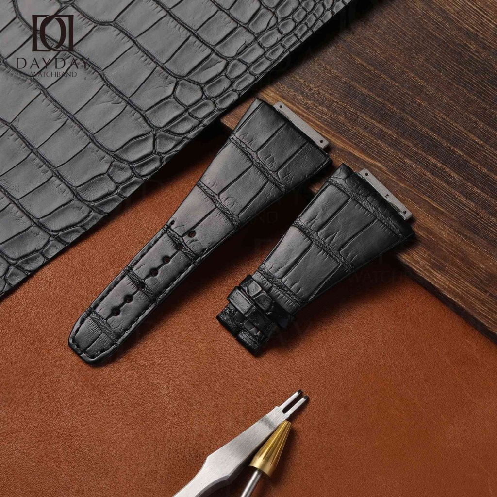 Top quality best alligator leather watch band aftermarket fit for Richard Mille RM016 Watch Automatic Extra Flat