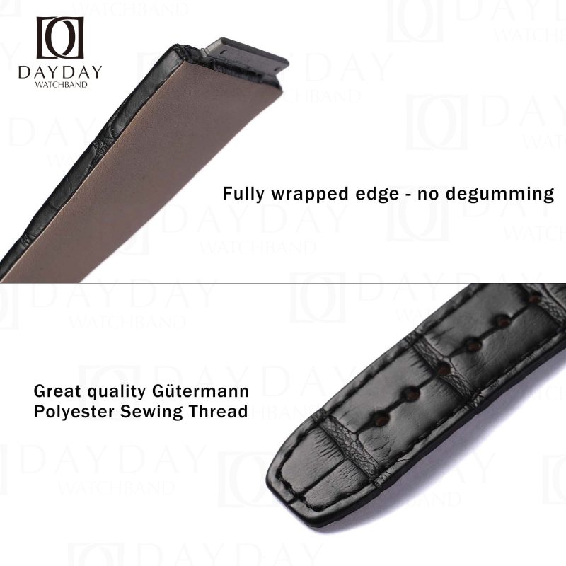Top quality best alligator leather watch band aftermarket fit for Richard Mille RM016 Watch Automatic Extra Flat (2)