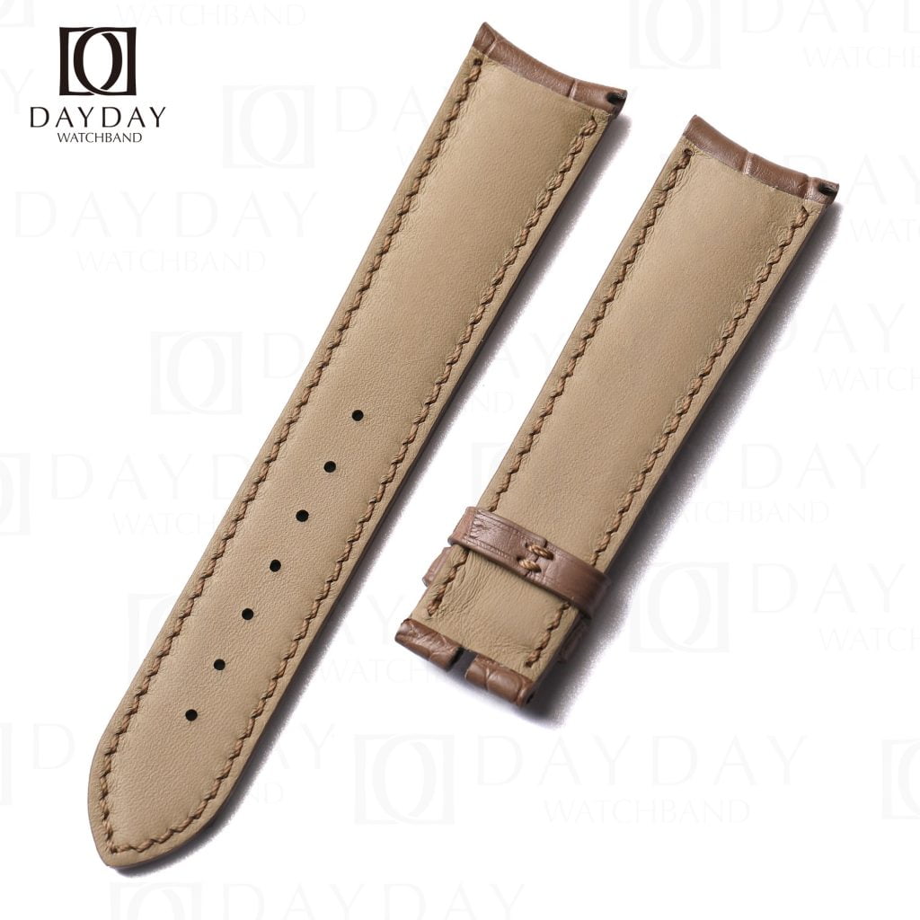Custom alligator leather Curved End watch band for Vacheron Constantin (Multi-colors) 11 Top quality croco leather custom handmade watch straps for Vacheron Constantin Traditionnelle PATRIMONY (2)