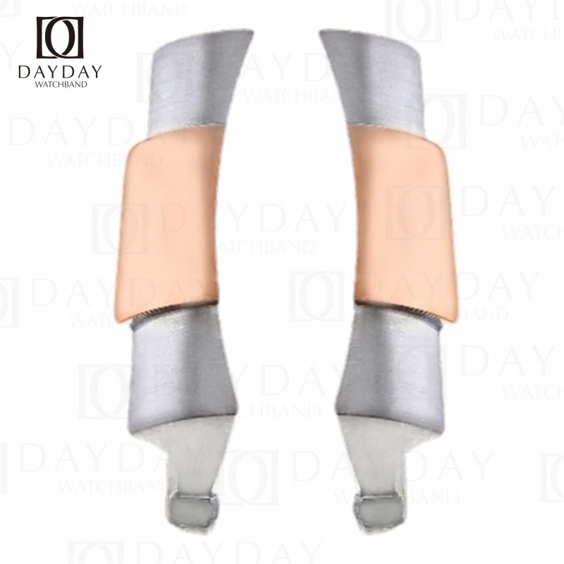 Watch accessories genuine steel Rolex solid end links sliver with rose gold for sale
