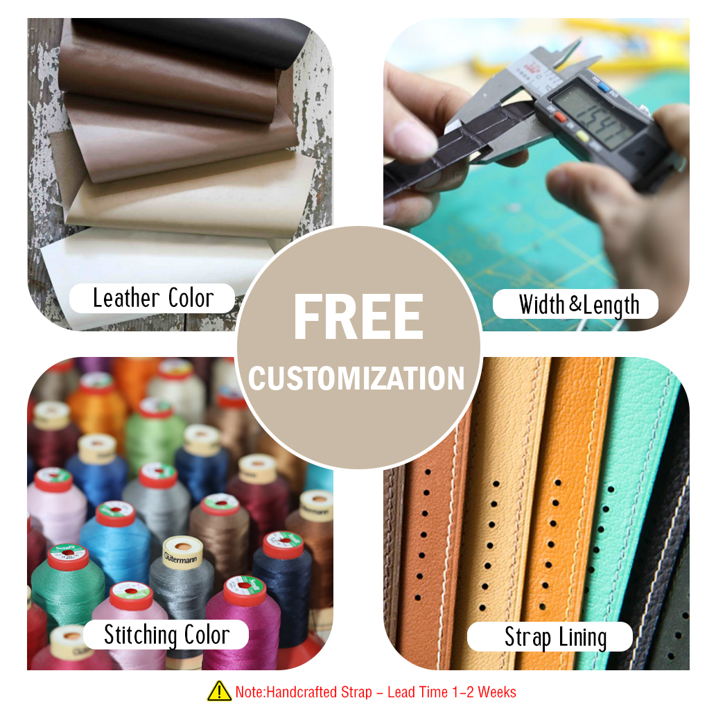 Custom curved End Ultra-Thin calfskin watch strap for Jaeger Lecoultre (Multi-color) 13 free customization calfskin leather watch strap band replacement leather color lug size stiching color, lining color