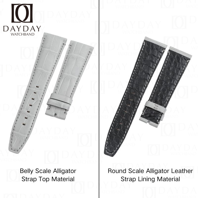 handmade double side alligator leather strap replacement for AP Code 11.59 By Audemars Piguet_副本