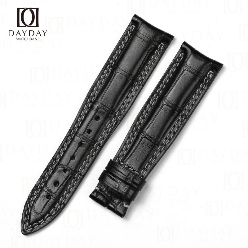Bespoke black best quality real Jaeger Lecoultre leather watch straps 22mm Fit for JLC Master compressor, Memovox, Chronograph, Diving