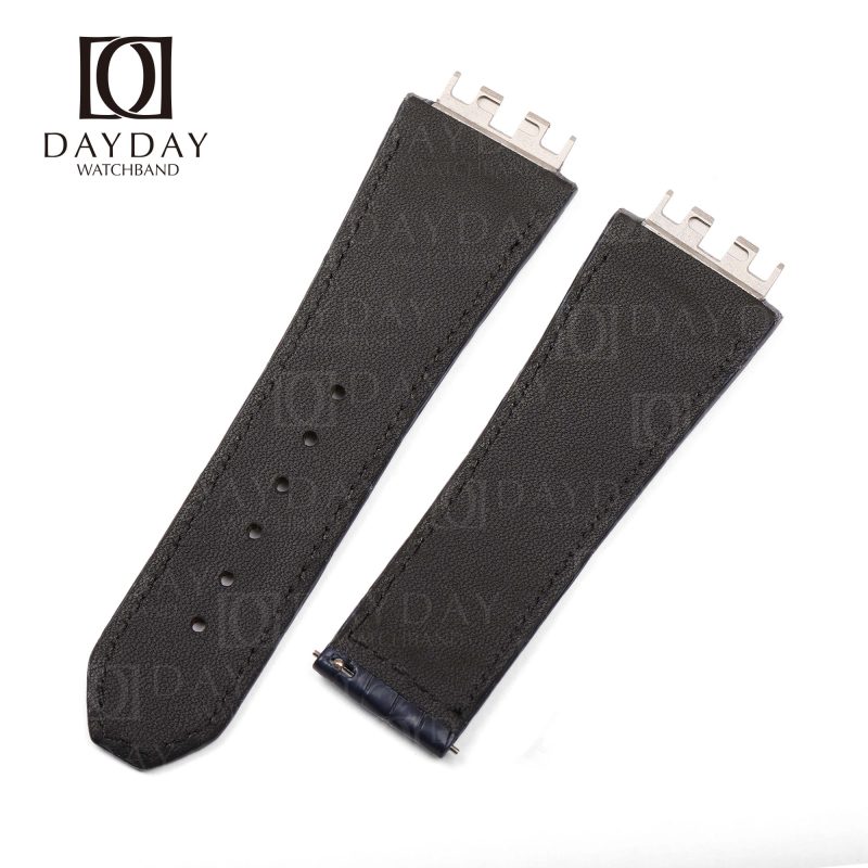 Buy personalized bespoke blue real crocdile leather watch band replacement for hublot big bang meca 10