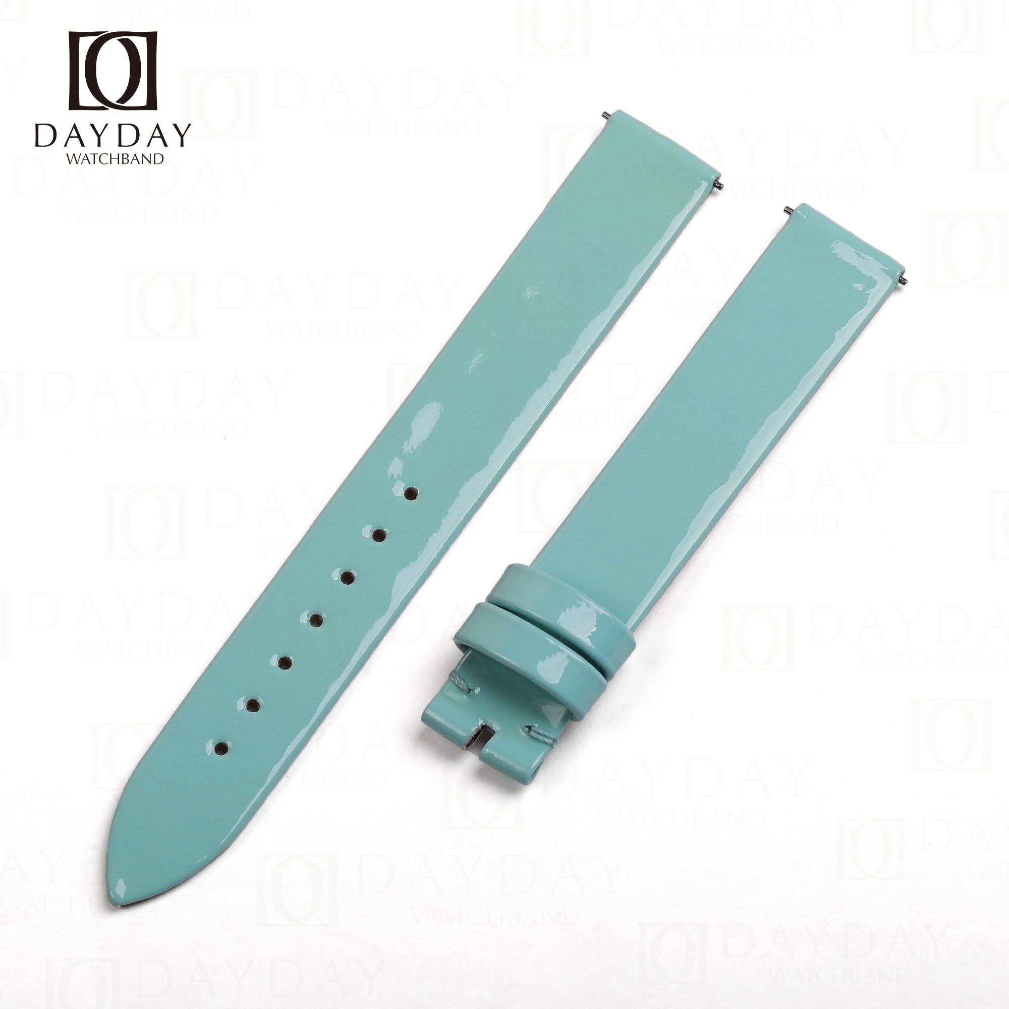 Buy tiffany blue custom handmade patent leather watch strap replacement 14mm for Piaget Possession (2)