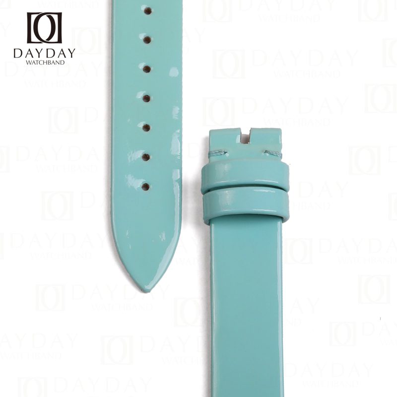 Buy tiffany blue custom handmade patent leather watch straps replacement 14mm for Piaget Possession (2)