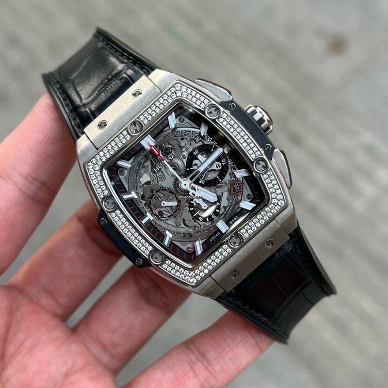 Custom alligator leather watch band replacement for Hublot Geneve Spirit of Big Bang (Multi-color) 16 Custom black alligator leather watch band replacement for Hublot Geneve Spirit of Big Bang