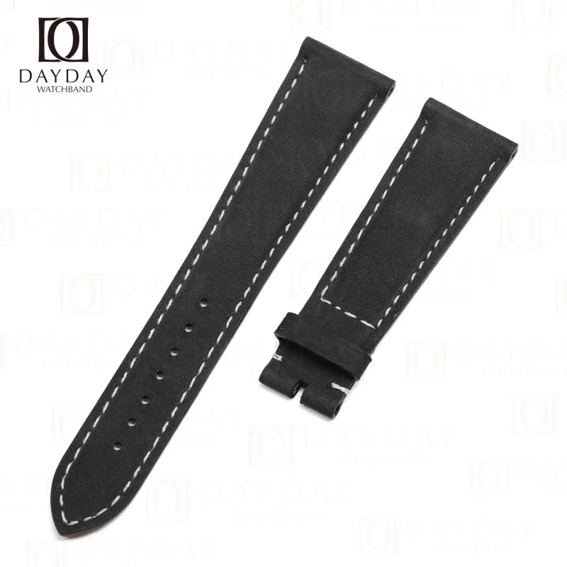 Custom handmade black suede leather watch belt strap band replacement for Patek Philippe Complications 5230P (2)