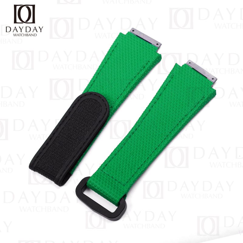 Custom handmade waterproof Green rubber velcro watch band for Richard Mille 035 030 055 011 016 059 067 067-02 027 07 for sale