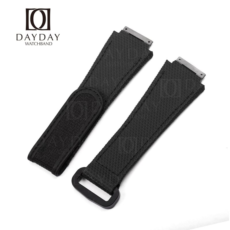 Custom handmade waterproof black rubber velcro watch band for Richard Mille 035 030 055 011 016 059 067 067-02 027 07 for sale
