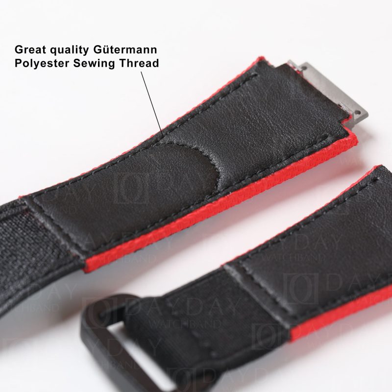 Custom handmade waterproof red rubber velcro watch band for Richard Mille 035 030 055 011 016 059 067 067-02 027 07 (3)