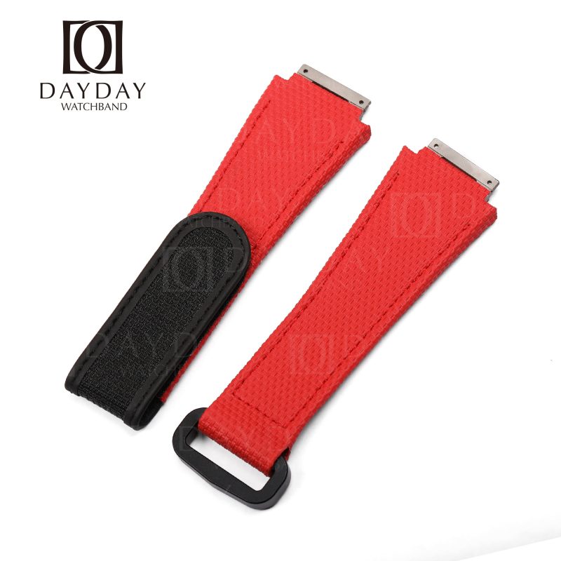 Custom handmade waterproof red rubber velcro watch band for Richard Mille 035 030 055 011 016 059 067 067-02 027 07 for sale (2)