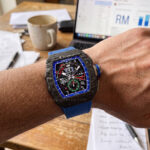 Custom rubber velcro blue strap for Richard Mille RM 11 04