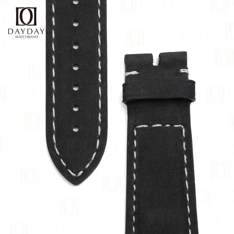 Personalized bespoke black suede leather watch strap band replacement for Patek Philippe Complications 5230P