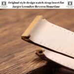 Brown alligator leather watch belt replacement with original style design metal watch insert for JLC Reverso Squadra Hometime men's watch