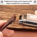 Brown crocodile leather watch strap band rpelacement with original style design metal watch insert for JLC Reverso Squadra Hometime