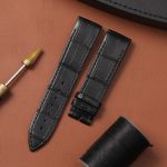 Buy Personalized bespoke black alligator leather watch band replacement for jaeger lecoultre reverso casa fagliano men's watch (4)
