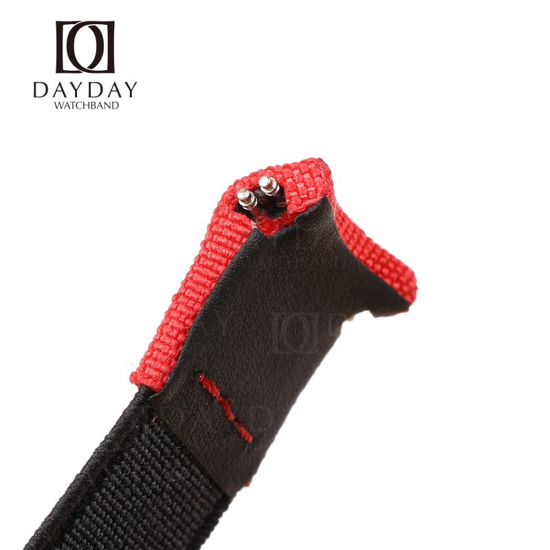 Custom bespoke black red elastic watch band replacement for Rolex DIW Carbon Daytona cost for sale