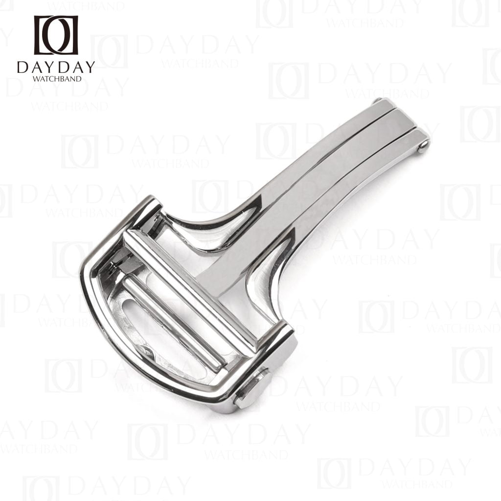 Sliver stainless steel cartier deployment clasp buckle for Cartier Santos leather watch strap