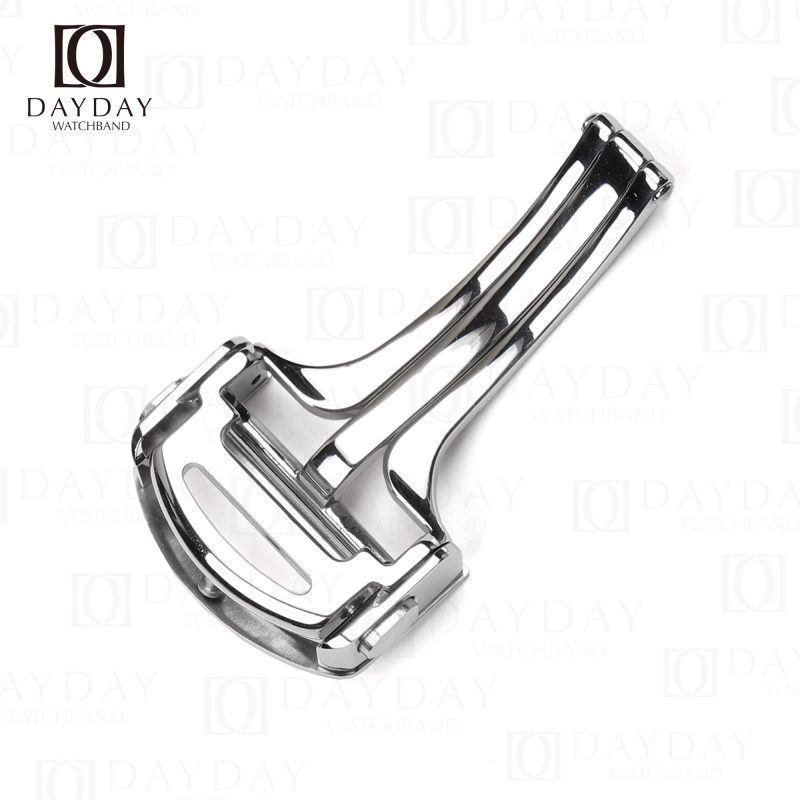 Sliver stainless steel cartier deployment clasp buckle for Cartier Santos leather watch strap (3)