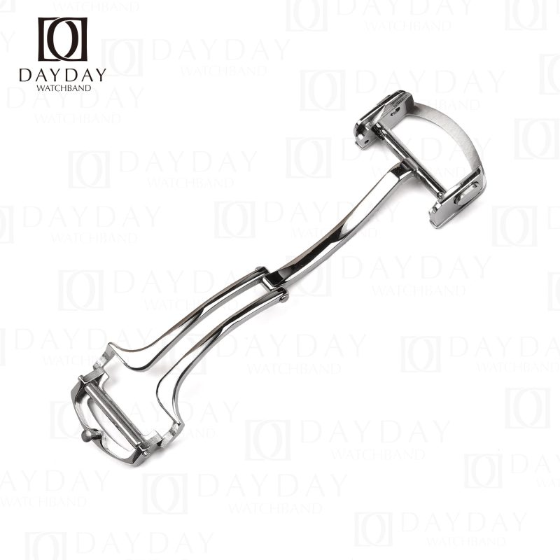 Sliver stainless steel cartier deployment clasp buckle for Cartier Santos leather watch strap