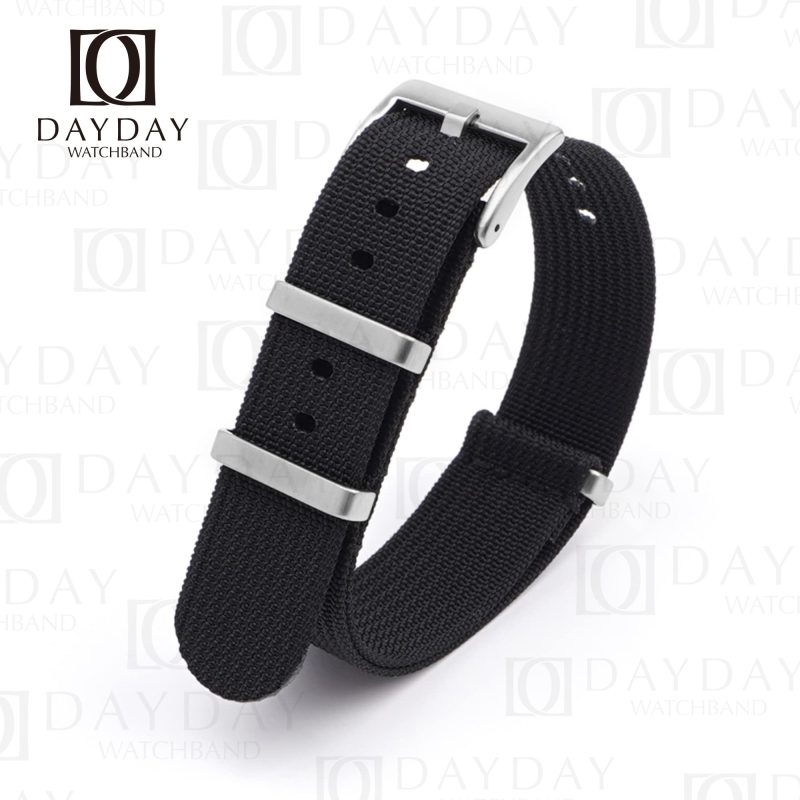 Black Nylon fabric watch strap replacement for Omega x Swatch moonswatch 20mm for sale