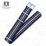 Blue 22mm nato watch strap for Blancpain Swatch, Swatch x Blancpain Bioceramic Scuba Fifty Fathoms watch bands