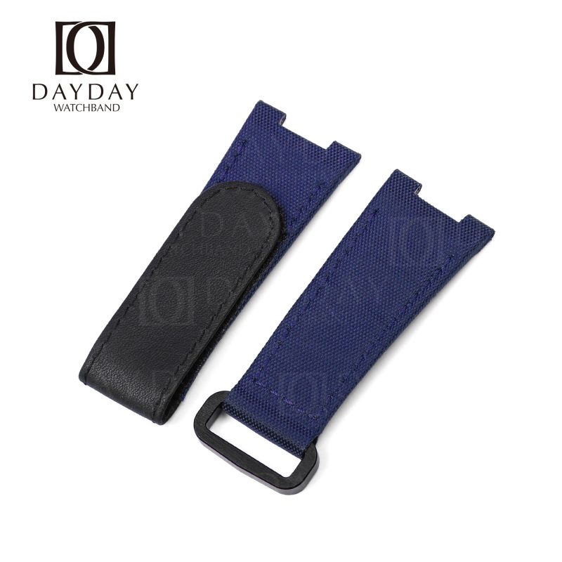 Buy Personalized handmade dark blue Nylon canvas velcro watch straps for patek philippe nautilus 5711 5712 at low price