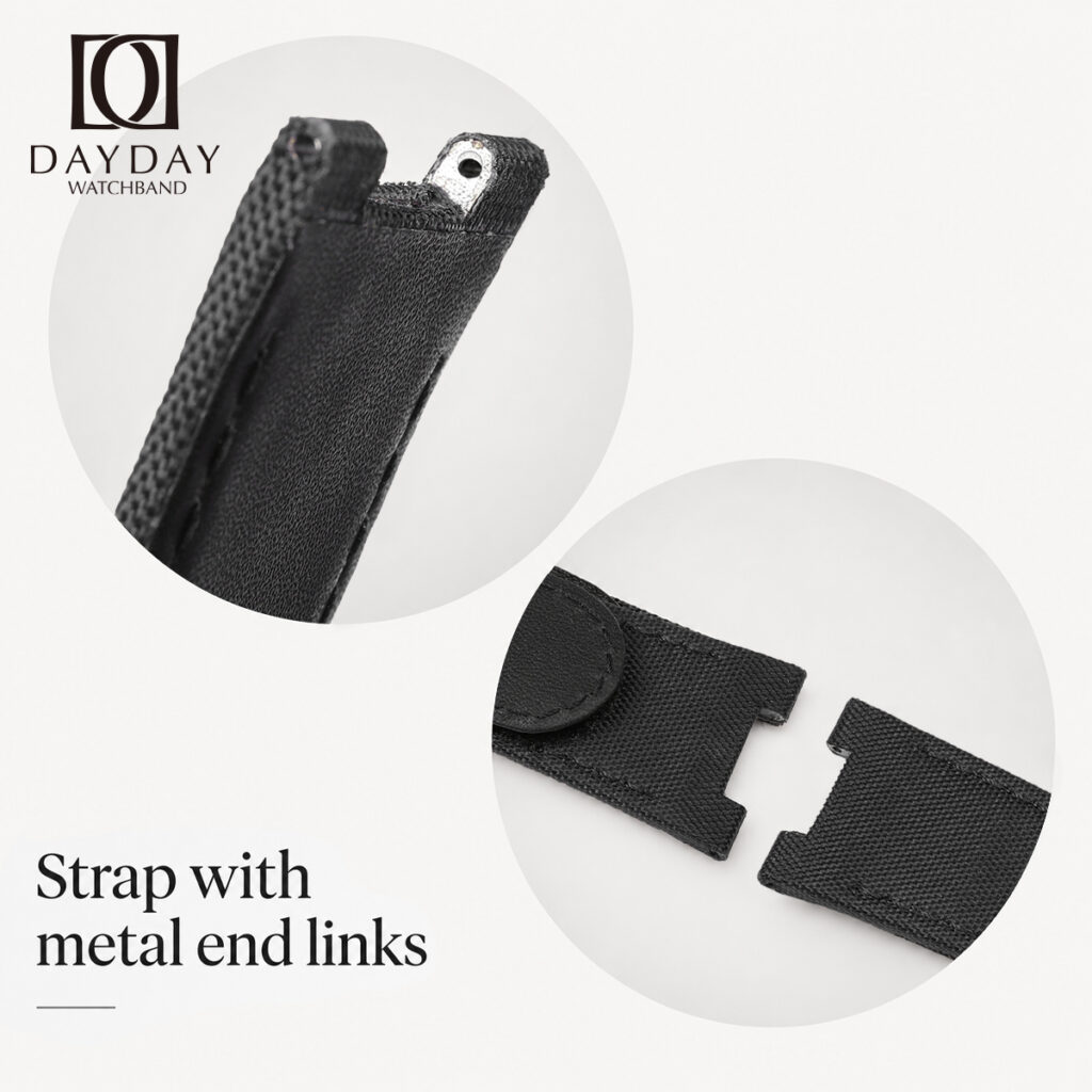 Custom hook and loop canvas strap with steel inserts for Nautilus 5710 5712 5980 and more