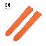 Custom organge Epsom leather qucikswitch watch band replacement for Cartier Santos Large Medium watches (2)