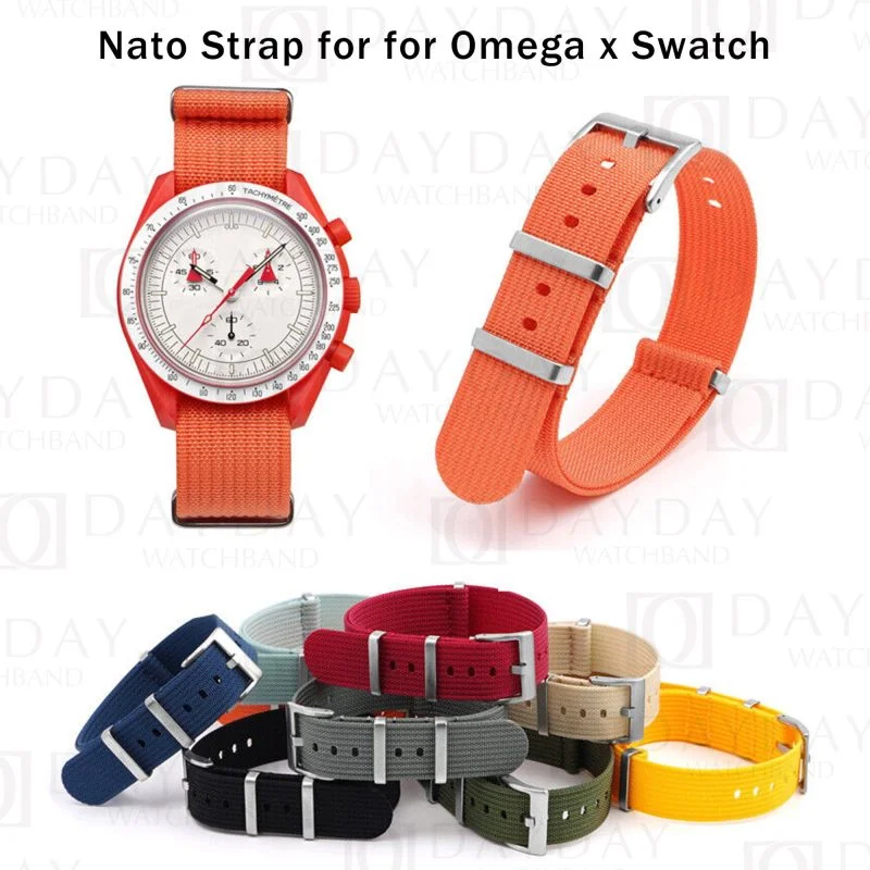 Multi-color Nylon fabric watch strap band replacement for Omega x Swatch moonswatch 20mm for sale aftermarket