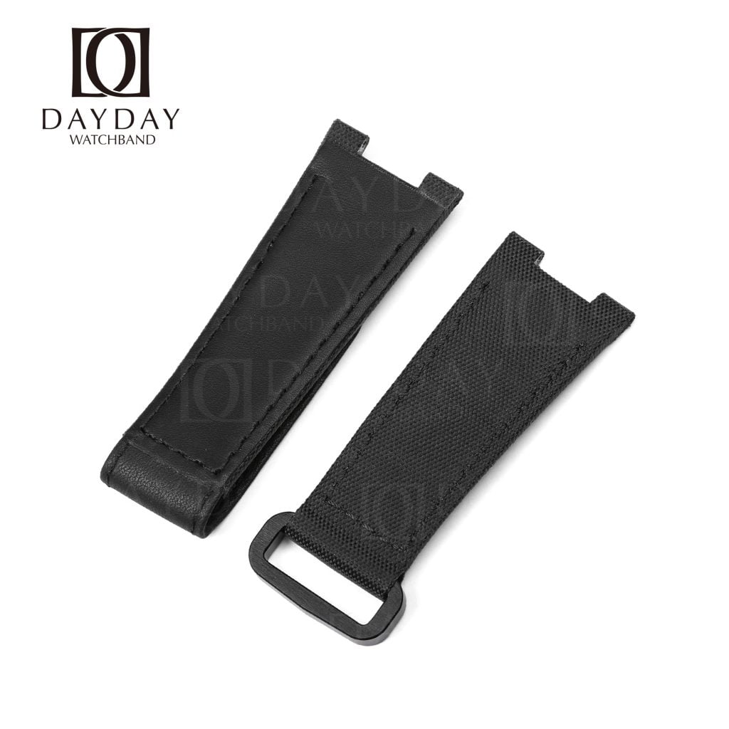 Shop bespoke custom PP Black Nylon canvas velcro watch straps patek philippe nautilus 5711 5712