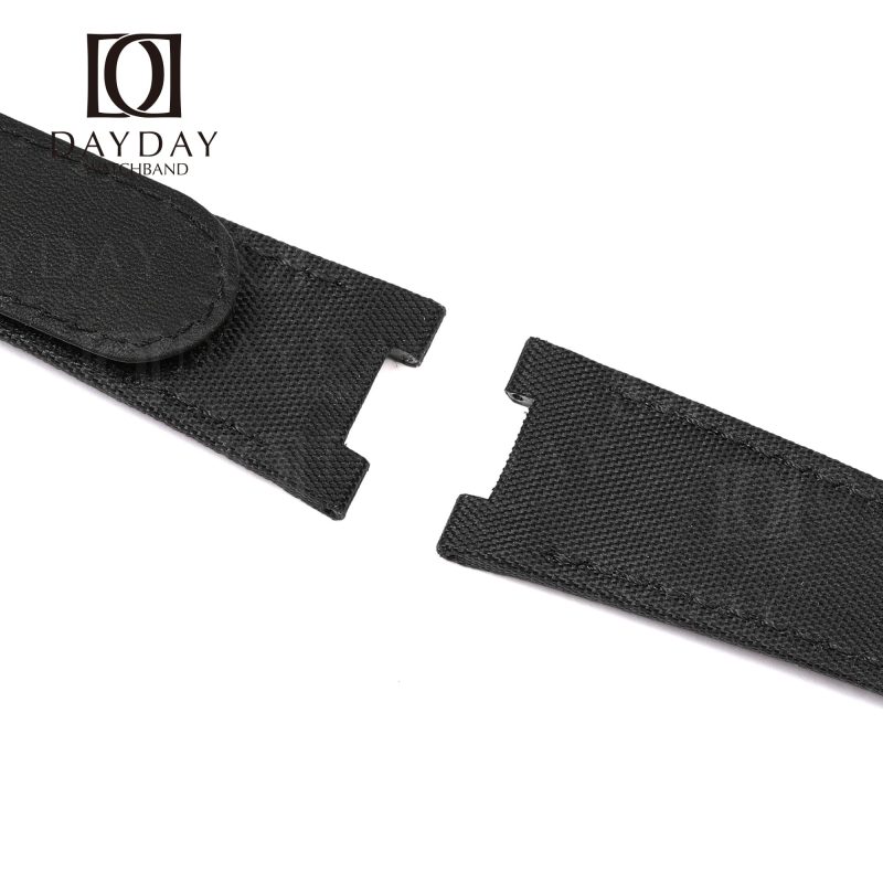 Shop bespoke custom PP Black Nylon canvas velcro watch straps patek philippe nautilus 5711 5712 (2)
