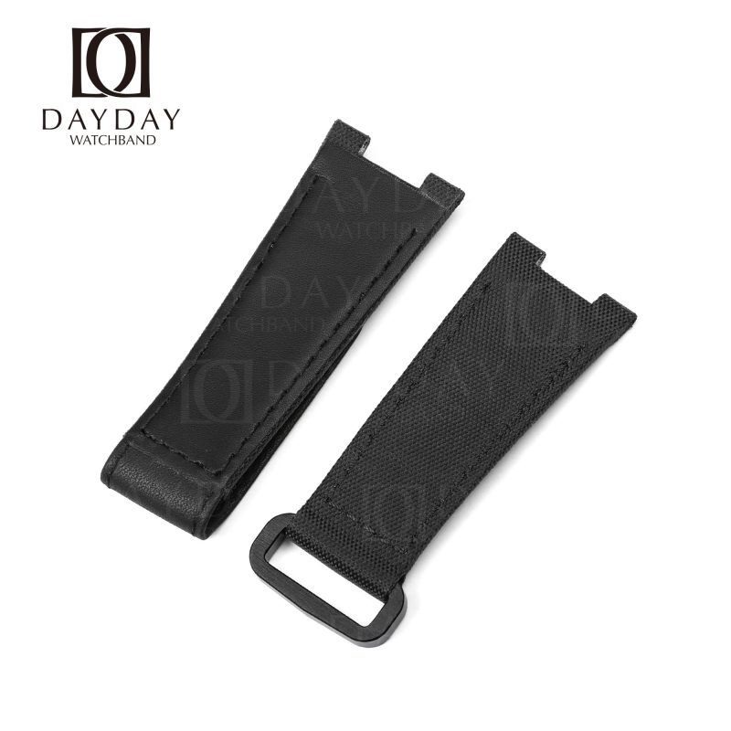 Shop bespoke custom PP Black Nylon canvas velcro watch straps patek philippe nautilus 5711 5712