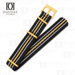 Yellow 22mm nato watch strap for Blancpain Swatch, Swatch x Blancpain Bioceramic Scuba Fifty Fathoms watch bands