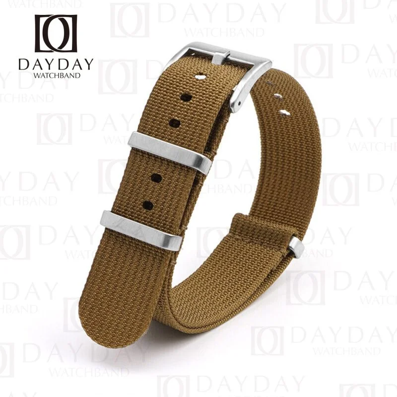 brown Nylon fabric watch strap replacement for Omega x Swatch moonswatch 20mm for sale